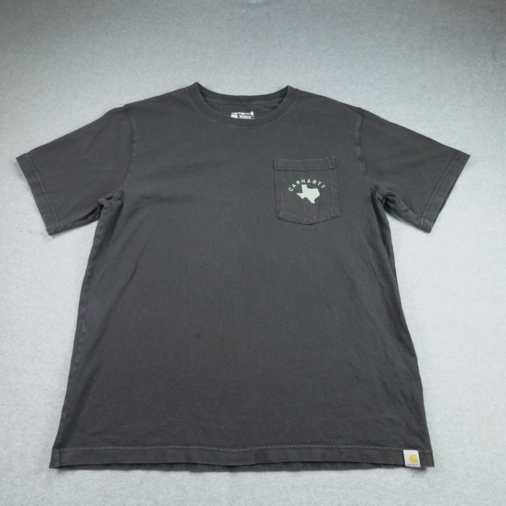 Carhartt Shirt Mens Large Black Texas Graphic Relaxed Fit Pocket Tee